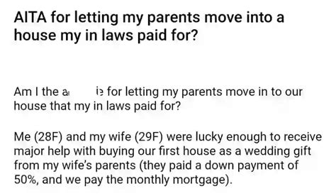 aita for letting my parents move in|aita for wanting to move.